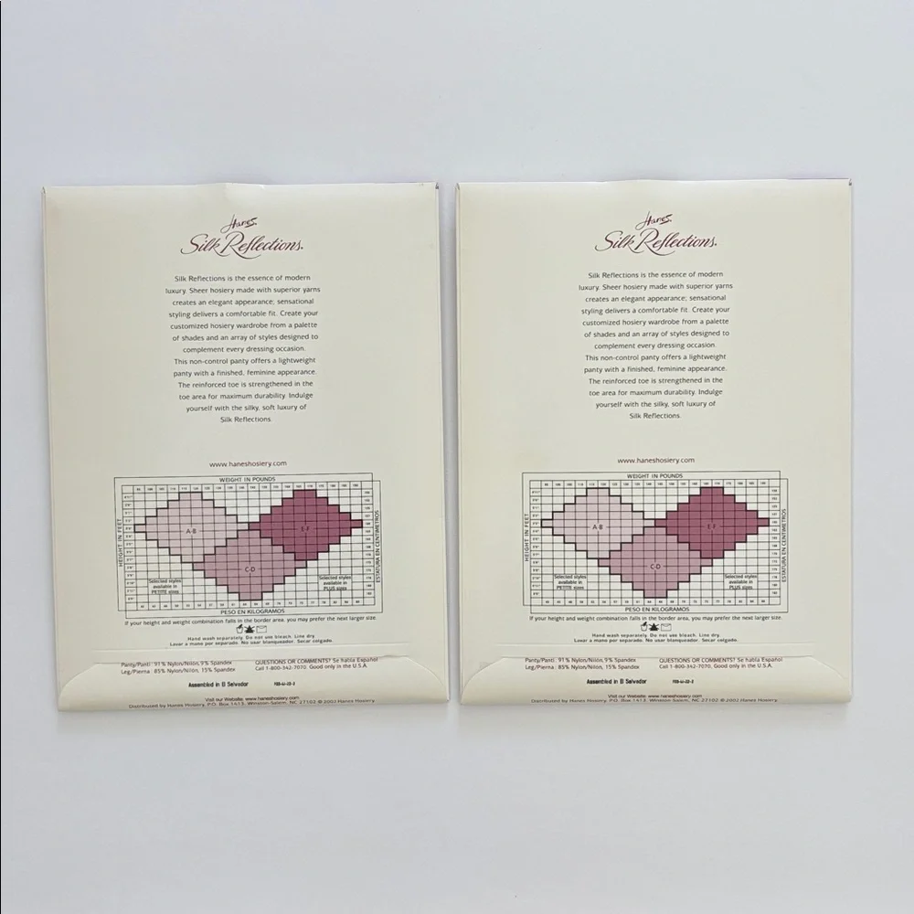 Vintage‎ 2 Hanes Silk Reflections NC Reinforced Toe Pantyhose AB Gentlebrown 716